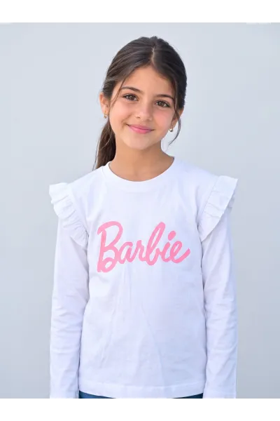 Pull Manches Longues Fille à Volants Barbie | Tunisie
