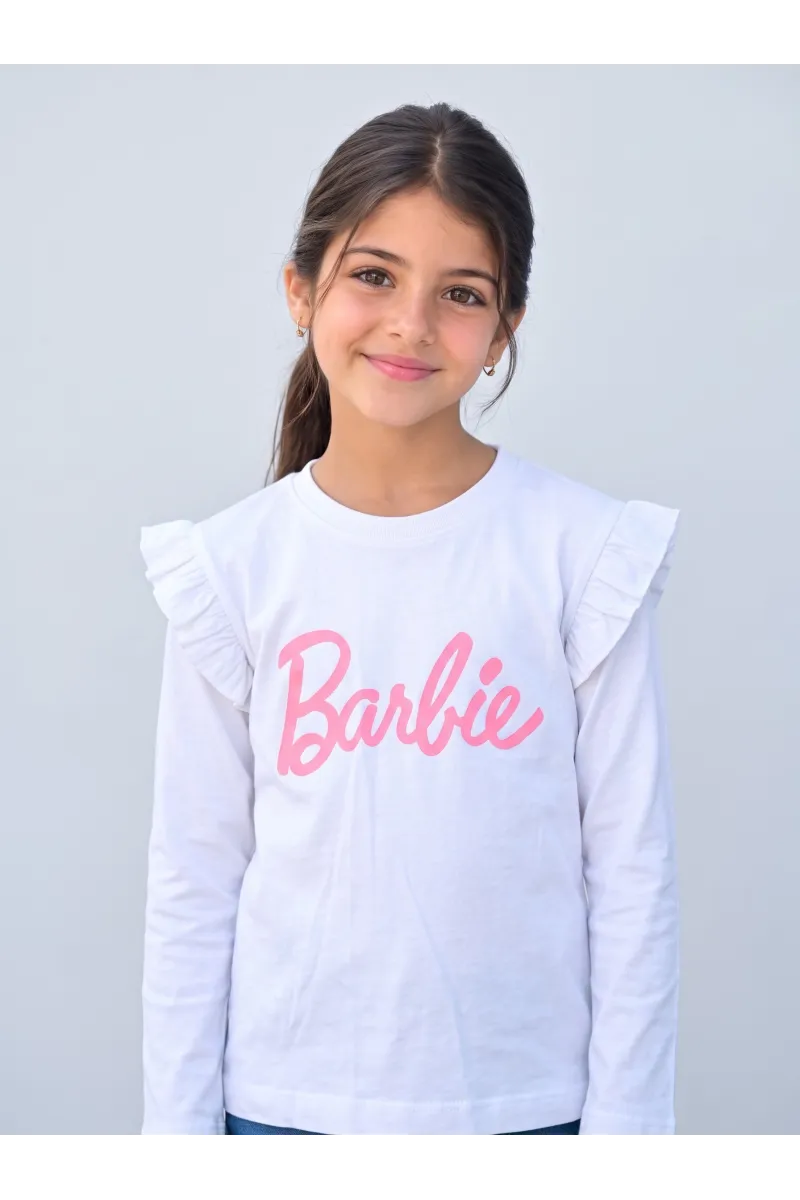 Pull Manches Longues Fille à Volants Barbie | Tunisie