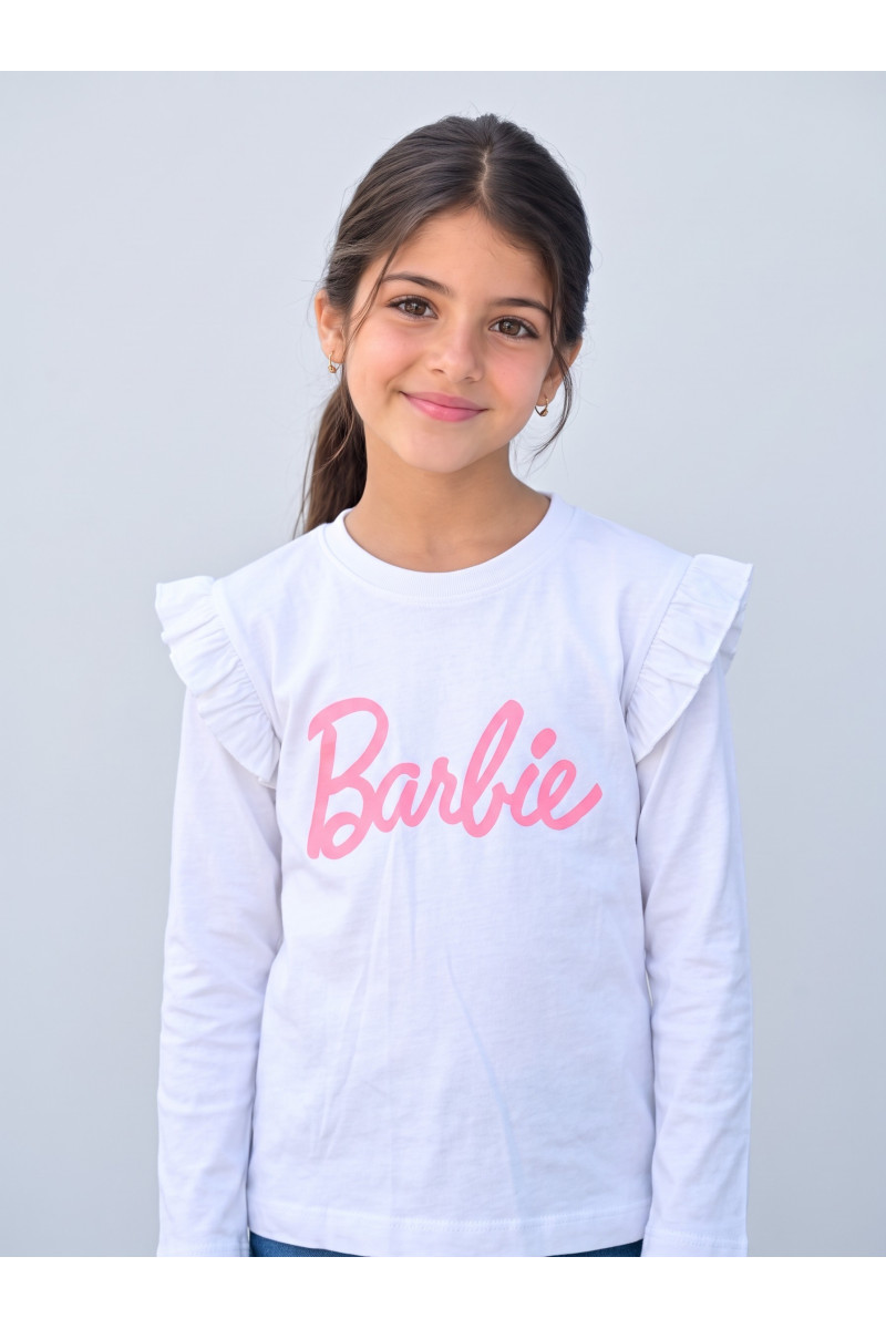 T-Shirt Manches Longues Fille à Volants Barbie | Tunisie