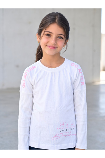Pull Sweat Manches Longues Fille "Go After Your Dreams" | Tunisie