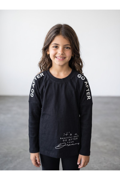 Pull Sweat Manches Longues Fille "Go After Your Dreams" | Tunisie