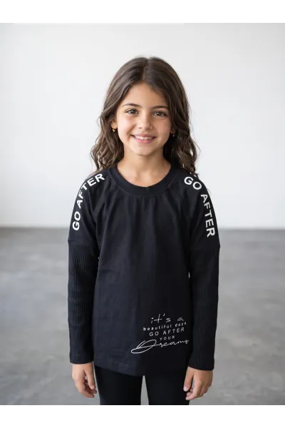 Pull Sweat Manches Longues Fille "Go After Your Dreams" | Tunisie
