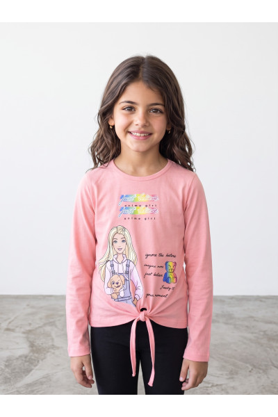 Pull T-Shirt Manches Longues Fille à Nouer Devant | Tunisie
