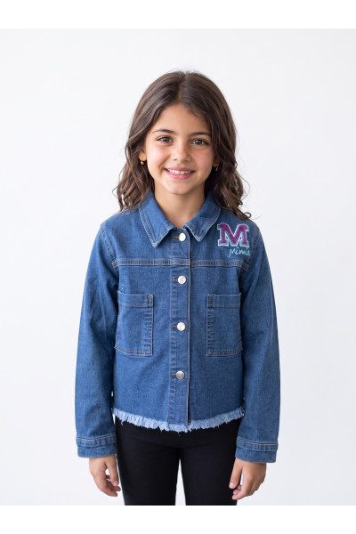 Veste en Jean Fillette Minnie avec Bords Effilochés | Tunisie
