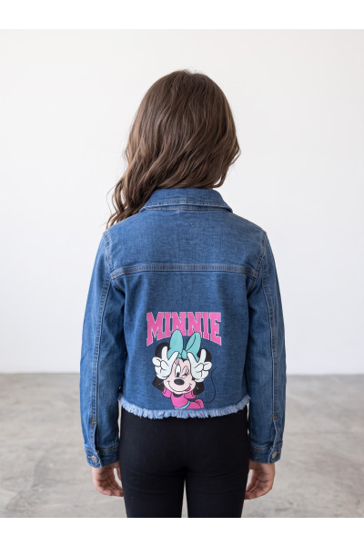 Veste en Jean Fillette Minnie avec Bords Effilochés | Tunisie