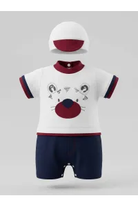 Ensemble bébé grenouillère + chapeau motif ourson | Tunisie