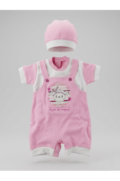 Ensemble bébé fillette grenouillère + chapeau ourson « La joie du camping » | Tunisie