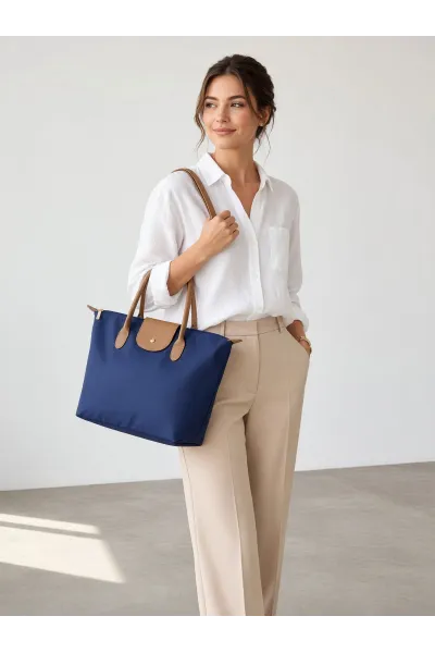 Sac à Main Cabas Femmes Style Pliable & Anses Cuir | Tunisie