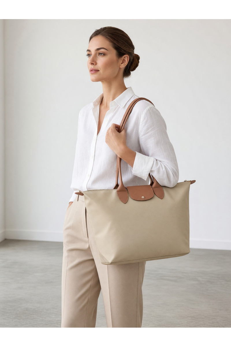Sac à Main Cabas Femmes Style Pliable & Anses Cuir | Tunisie