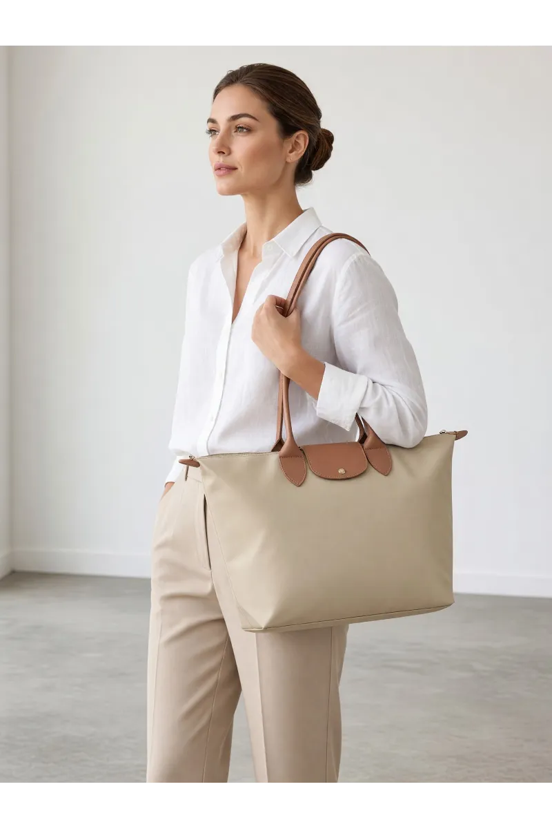 Sac à Main Cabas Femmes Style Pliable & Anses Cuir | Tunisie