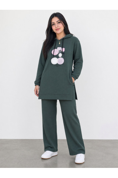 Jogging Long Femme à Capuche & Motifs Graphiques | Tunisie