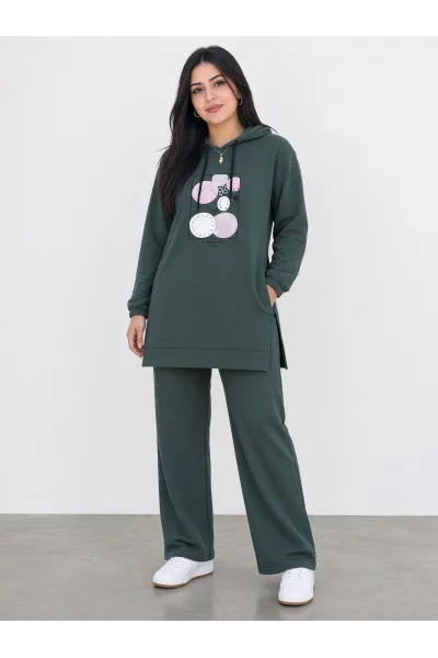 Jogging Long Femme à Capuche & Motifs Graphiques | Tunisie