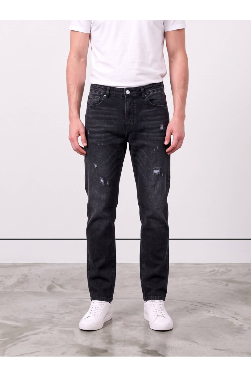 Jean Slim Fit Homme Effet Délavé & Griffures Rip | Tunisie