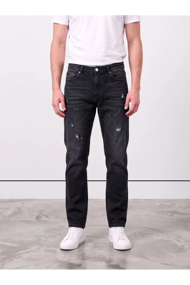 Jean Slim Fit Homme Effet Délavé & Griffures Rip | Tunisie