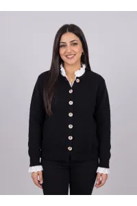 Gilet en Maille Texturée Femme avec Col & Poignets en Broderie Anglaise | Tunisie
