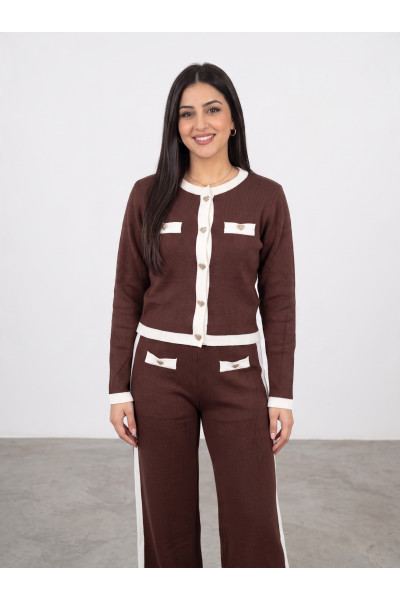 Set 2 Pièces en Maille Femme Cardigan & Pantalon Large | Tunisie
