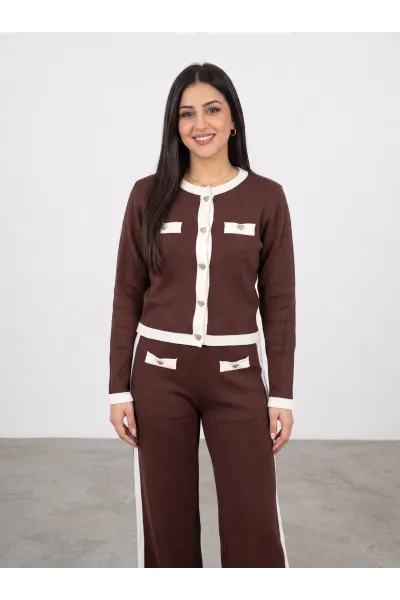 Set 2 Pièces en Maille Femme Cardigan & Pantalon Large | Tunisie