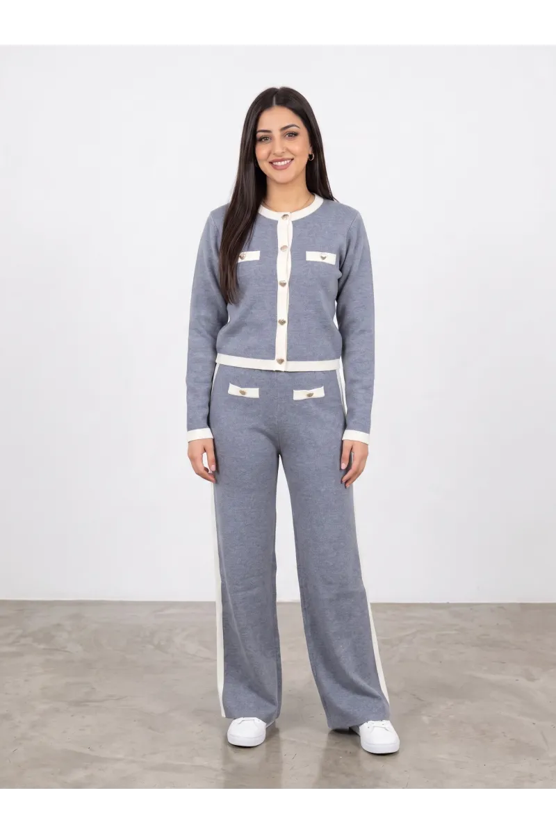 Set 2 Pièces en Maille Femme Cardigan & Pantalon Large | Tunisie