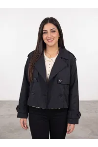 Trench Court Femme Style Croisé avec Col Tailleur & Patte Manches | Tunisie