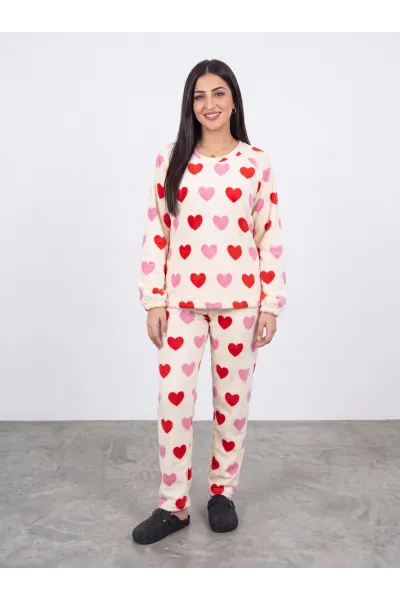 Pyjama Chaud Polaire Col Rond Femme | Homewear Tunisie