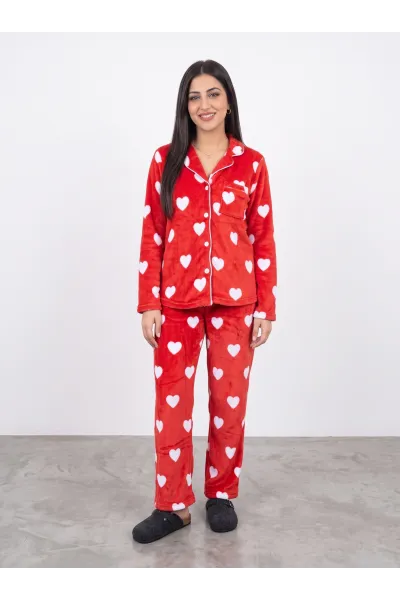 Pyjama Chaud Polaire Boutonné Femme | Homewear Tunisie