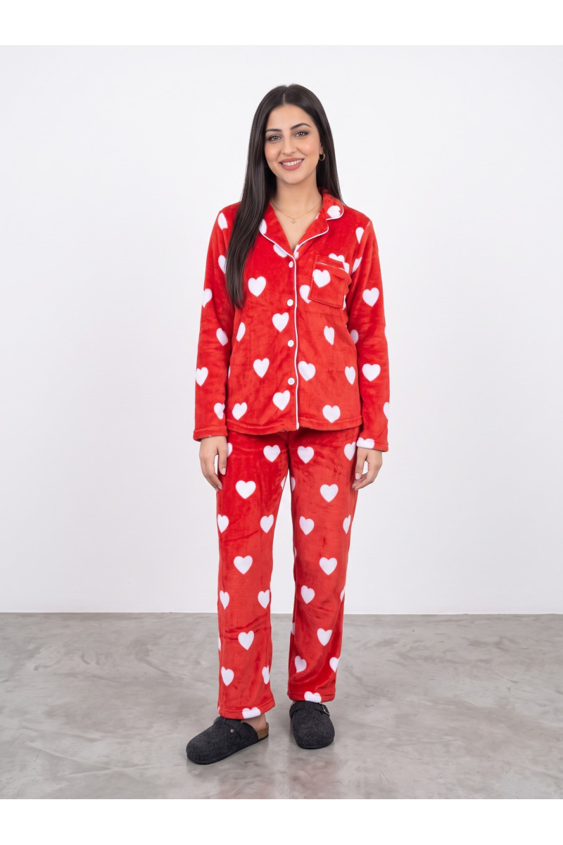 Pyjama Chaud Polaire Boutonné Femme | Homewear Tunisie