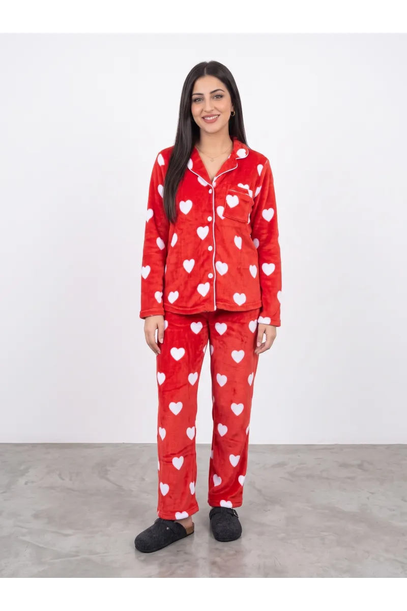 Pyjama Chaud Polaire Boutonné Femme | Homewear Tunisie