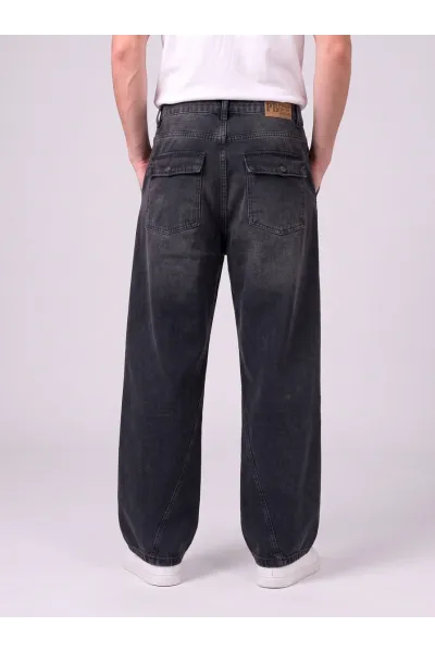 Jean Large Wide Leg Homme à Effet Délavé | Streetwear Tunisie