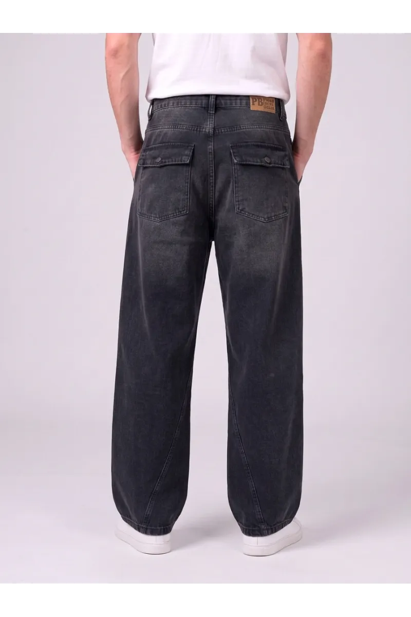 Jean Large Wide Leg Homme à Effet Délavé | Streetwear Tunisie