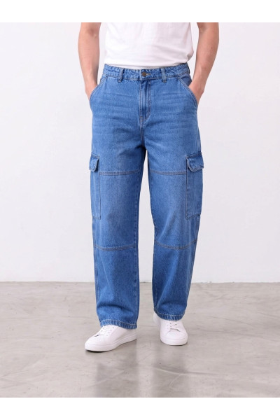 Jean Cargo Ample Homme à Poches Côtés | Streetwear Tunisie