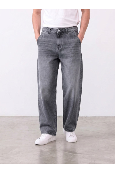 Jean Ample Wide Leg Homme à Effet Délavé | Streetwear Tunisie