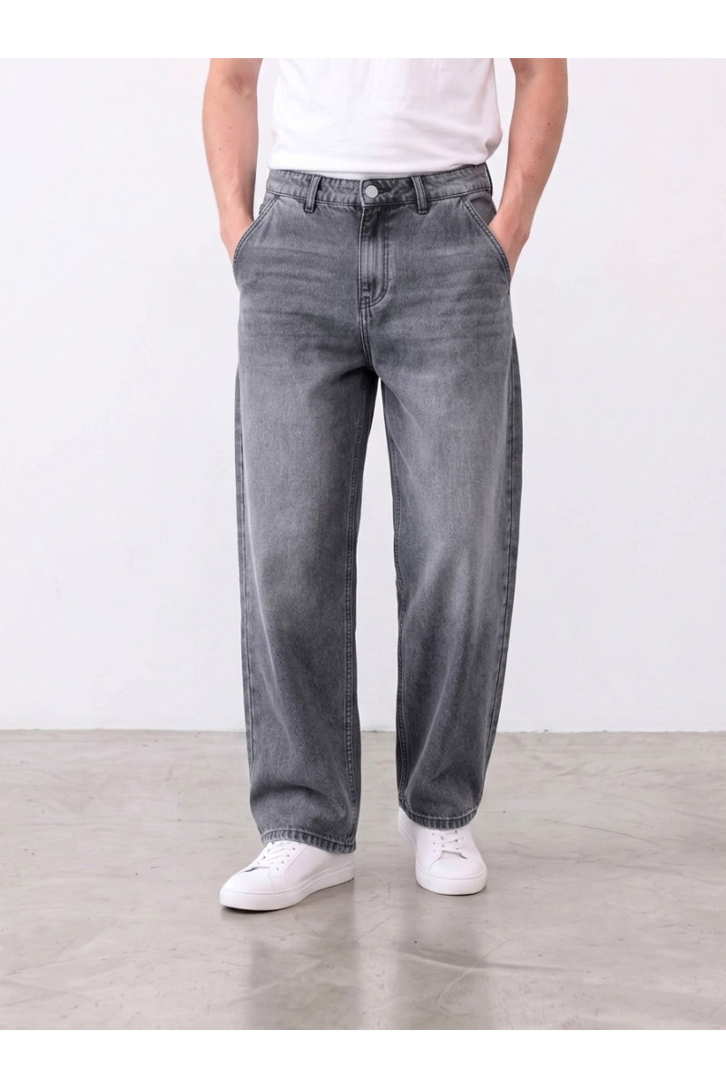 Jean Ample Wide Leg Homme à Effet Délavé | Streetwear Tunisie