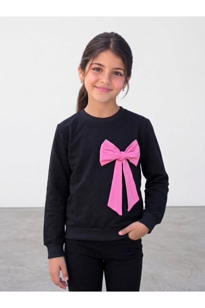 Sweatshirt Fille à Grand Nœud Fantaisie | Mode Enfant Tunisie