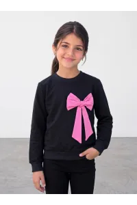 Sweatshirt Fille à Grand Nœud Fantaisie | Mode Enfant Tunisie