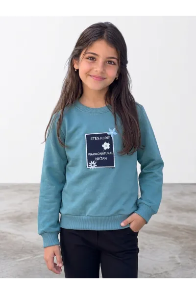 Sweatshirt Fille Imprimé & Broderies Florales | Mode Enfant Tunisie