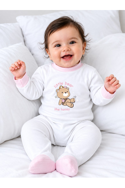 Grenouillère Bébé à Pieds Intégrés & Motif Ourson | Pyjama Bébé Tunisie