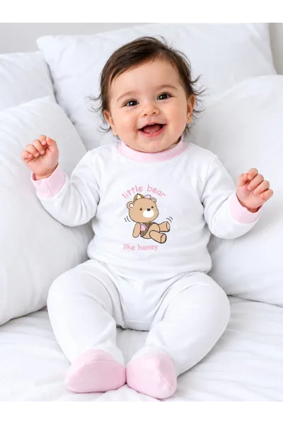 Grenouillère Bébé à Pieds Intégrés & Motif Ourson | Pyjama Bébé Tunisie