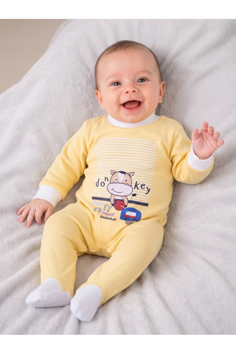 Grenouillère Bébé à Pieds Intégrés & Motif Imprimé | Pyjama Bébé Tunisie
