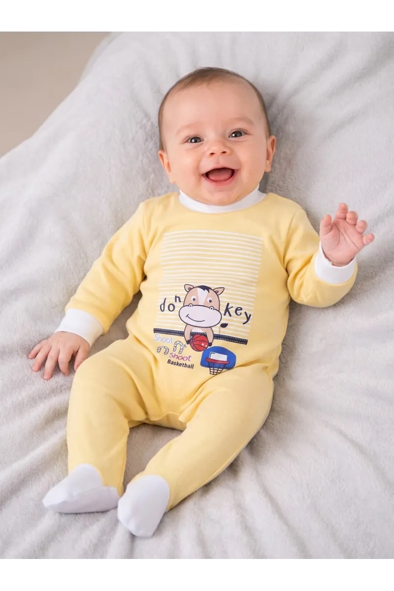 Grenouillère Bébé à Pieds Intégrés & Motif Imprimé | Pyjama Bébé Tunisie