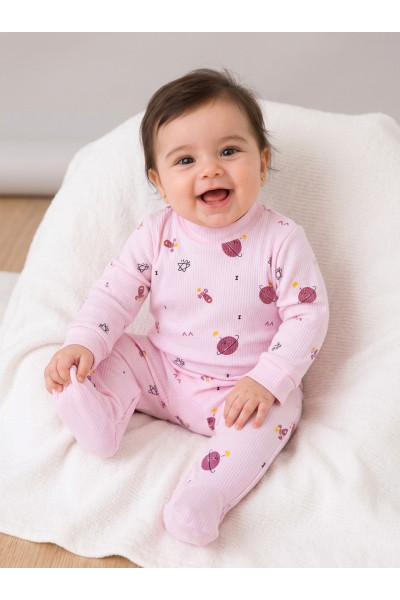 Grenouillère Bébé en Maille Côtelée à Pieds Intégrés | Pyjama Tunisie