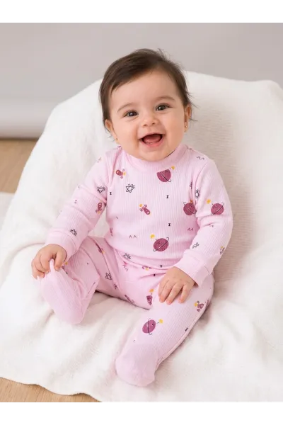 Grenouillère Bébé en Maille Côtelée à Pieds Intégrés | Pyjama Tunisie