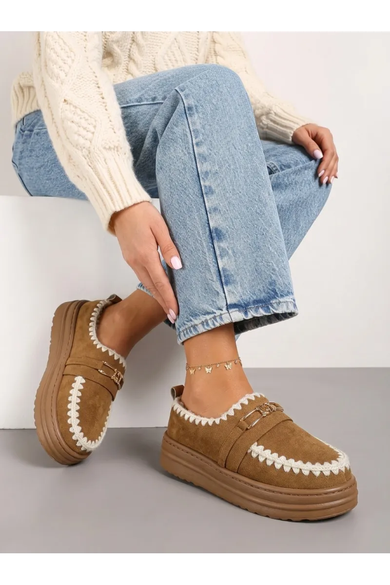 Pantoufle Femmes en Suédine & Broderie Crochet | Confort Tunisie
