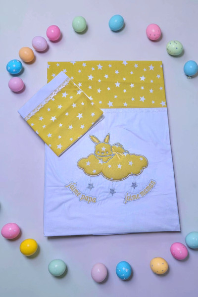 Drap de lit bébé lapin nuage avec taie coussin | Tunisie