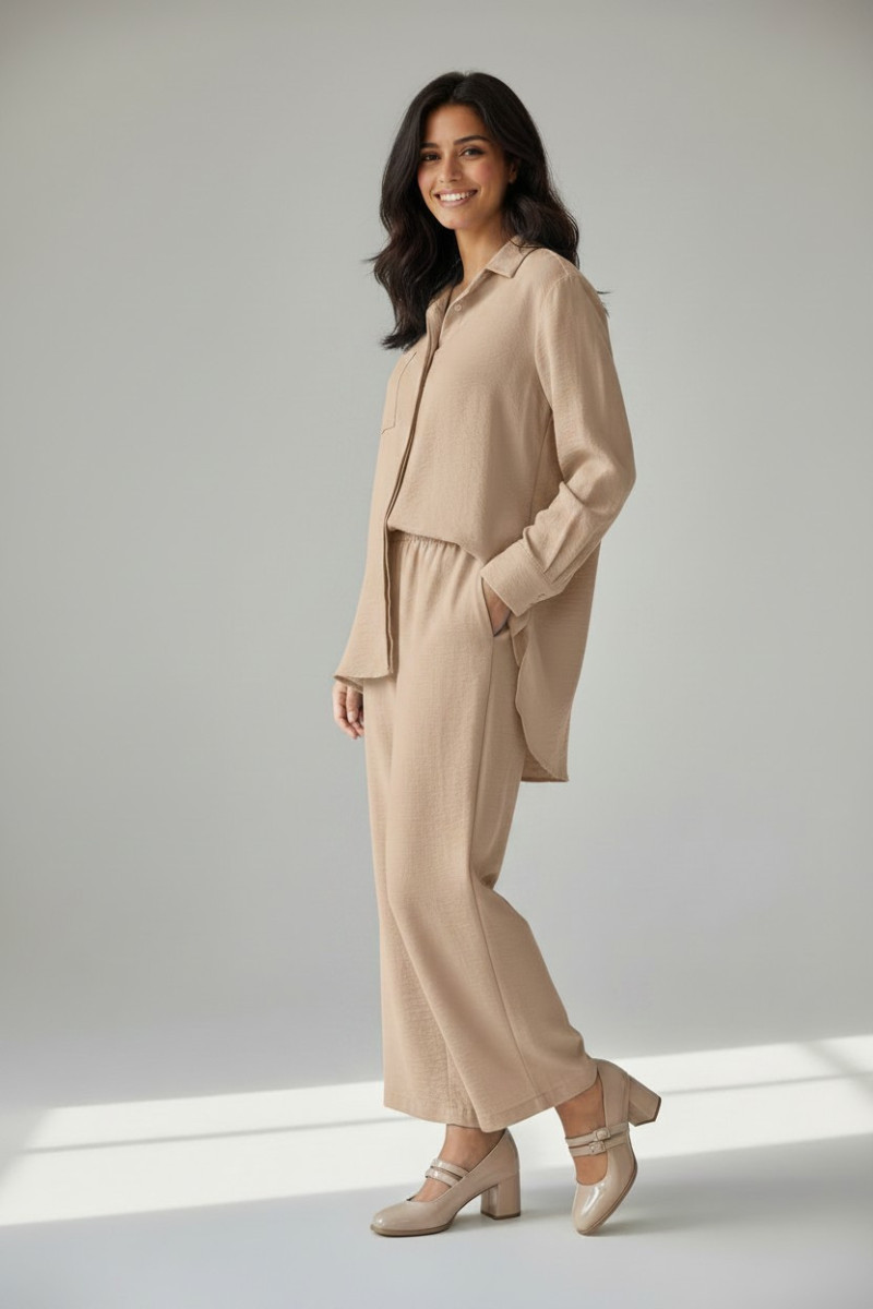 Ensemble femme chemise longue et pantalon large | Tunisie