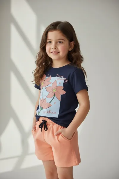 Ensemble fillette fleurs “True Beauty Comes From Within” | Mode enfant Tunisie