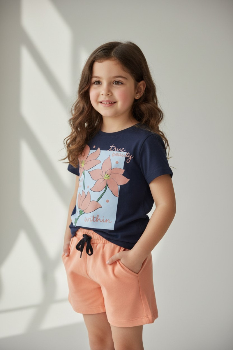 Ensemble fillette fleurs “True Beauty Comes From Within” | Mode enfant Tunisie
