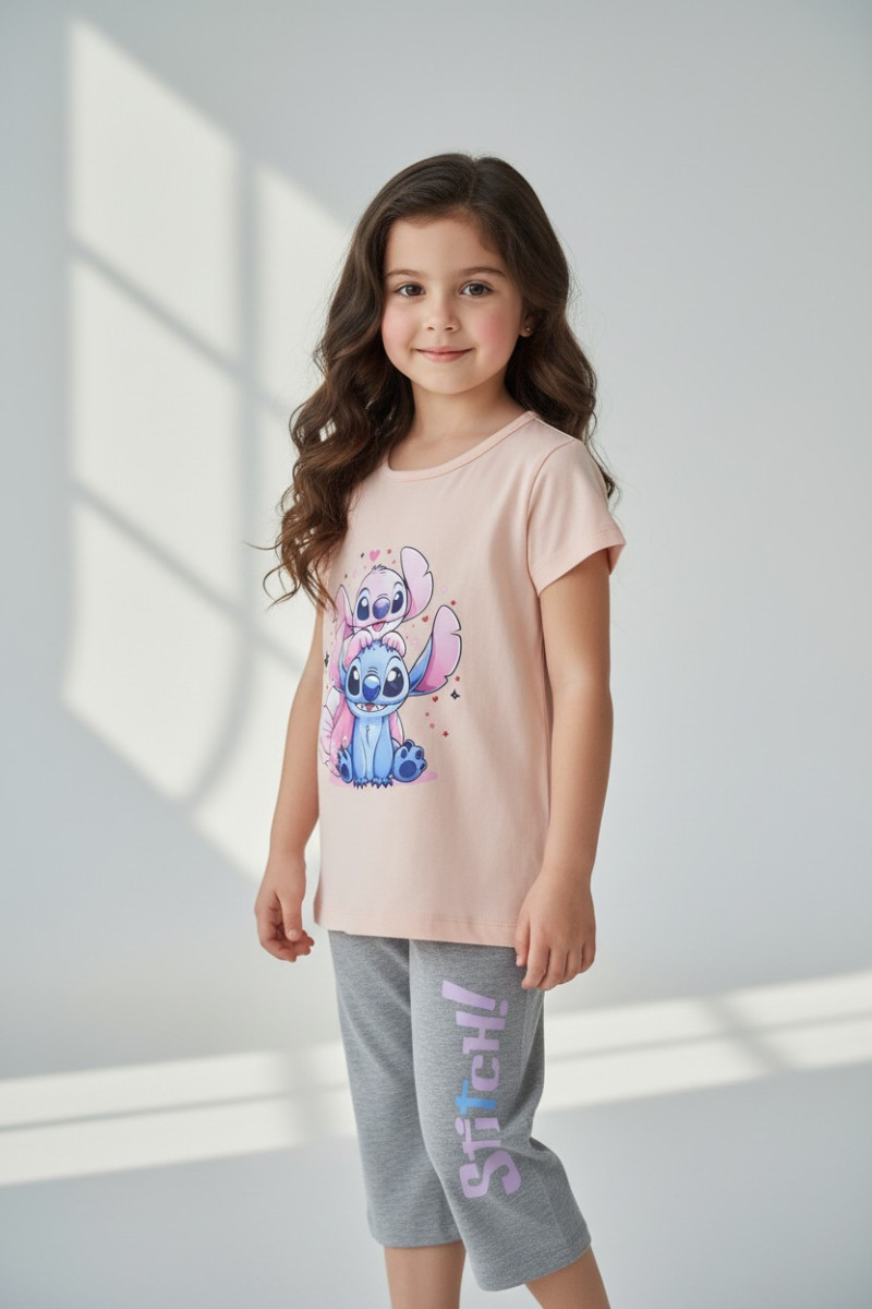 Ensemble fillette Stitch avec legging coton | Mode enfant Tunisie