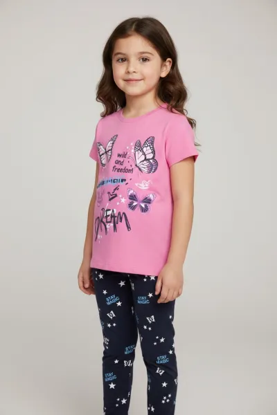 Ensemble fillette “Wild and Freedom” papillons | Mode enfant Tunisie