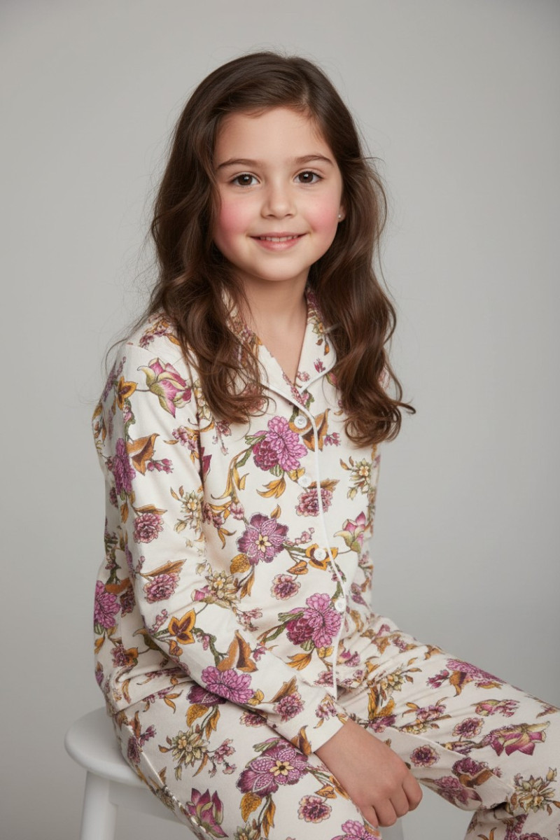 Pyjama Fillette Fleuri Confortable | Vêtements Enfant Tunisie