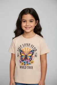 T-shirt Fillette Papillon Self Love Club World Tour | Vêtements Enfant Tunisie